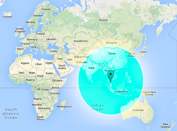 Malaysia Airlines missing plane map: flight radius includes Indian Ocean